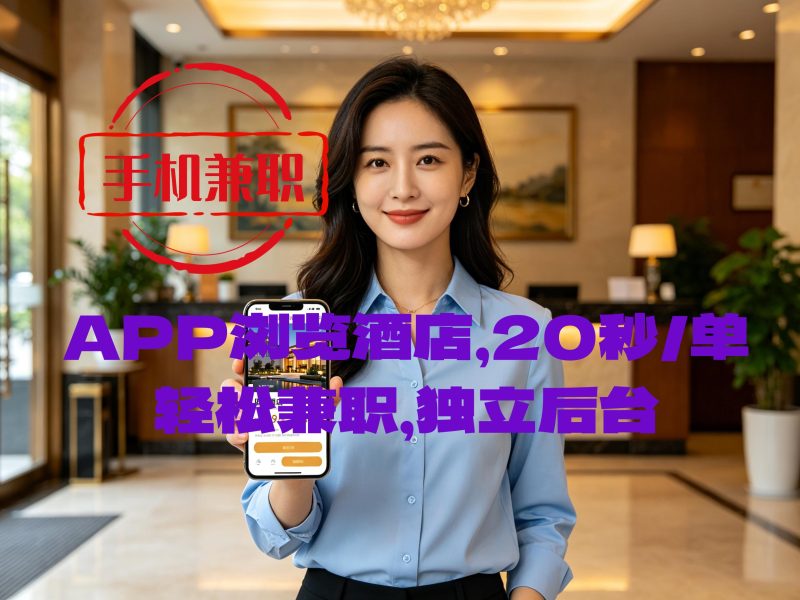 【手机兼职】APP浏览酒店页面，20秒/单，多号做赚，50+/天_大牛副业网